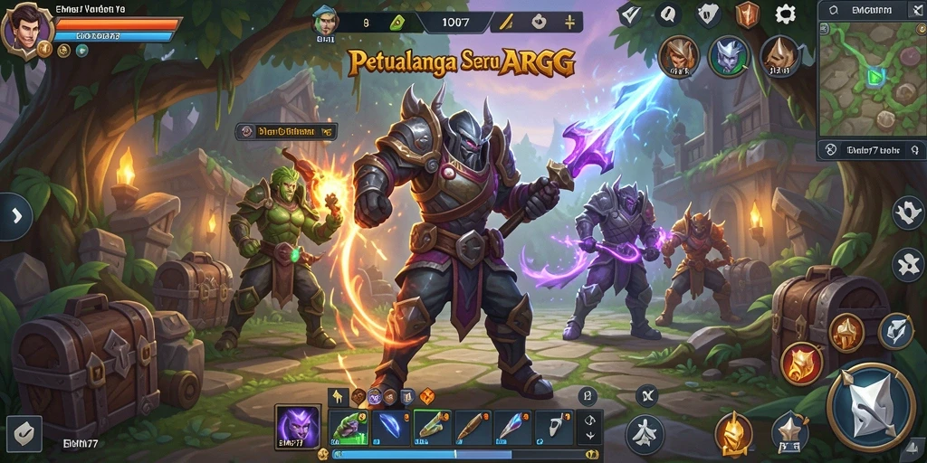 Menampilkan aksi seru dalam gameplay ARPG EMON77.