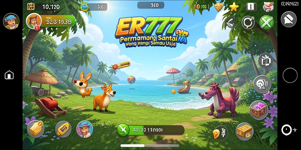 Gameplay ER777 yang ceria dan menantang di layar.