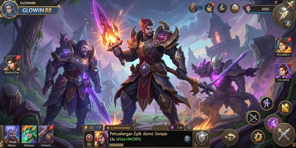 Tampilan gameplay menakjubkan dari GLOWIN88 dalam petualangan MMORPG.