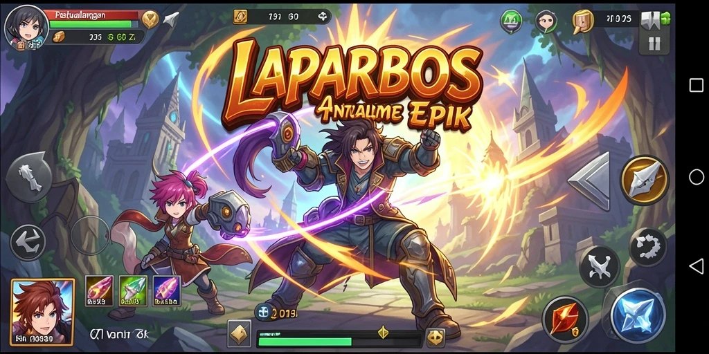 Tampilan gameplay LAPARBOS dengan aksi karakter Anime yang menarik.