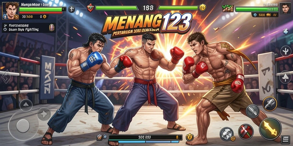 Screenshot utama MENANG123 menunjukkan pertarungan seru dengan grafis yang menakjubkan.