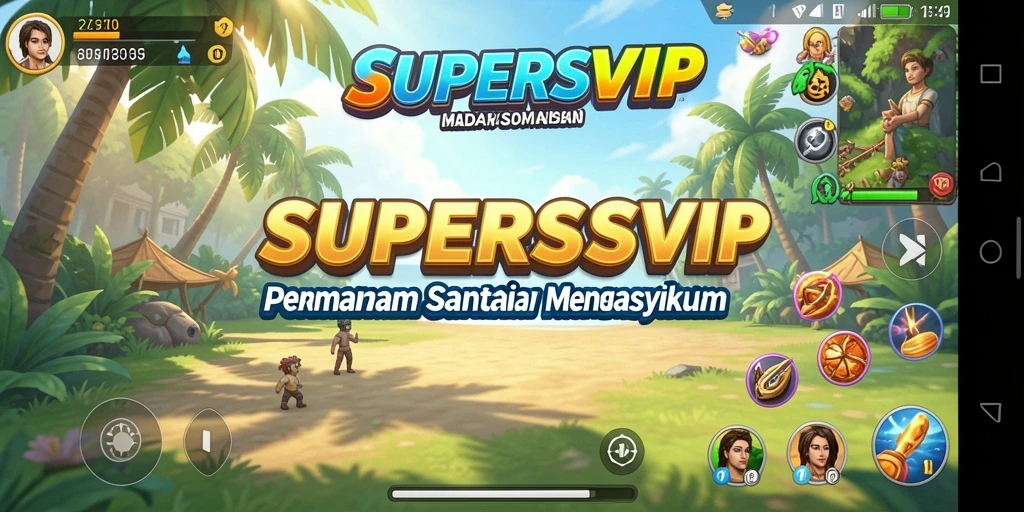 Tampilan gameplay menyenangkan dan interaktif dari SUPERSVIP.