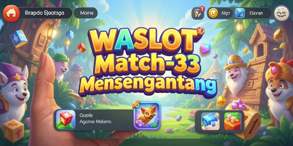 Screenshot gameplay WASLOT menampilkan aksi Match-3 yang seru.